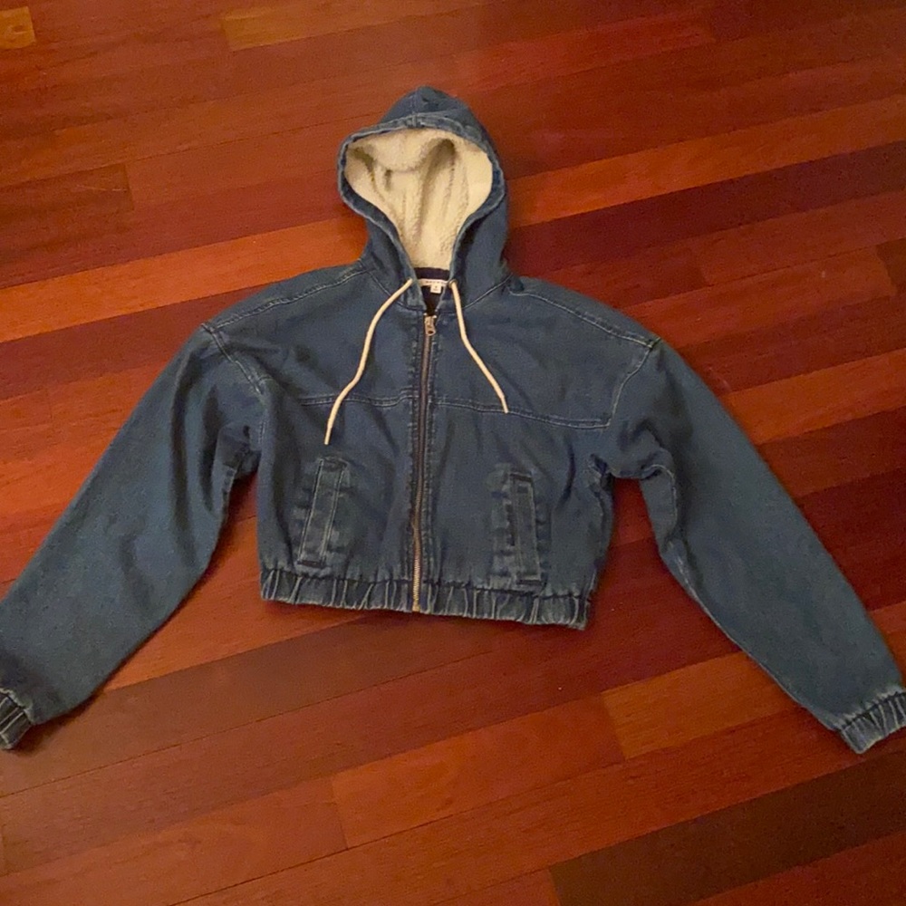 cropped jean jacket
